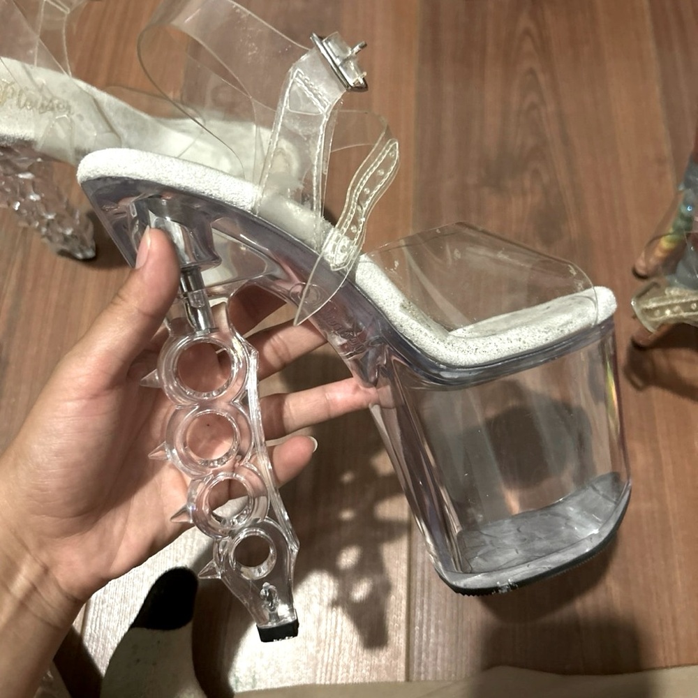 Pleaser Clear Platform Heels